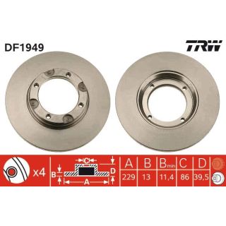 Stabdžių diskas TRW DF1952