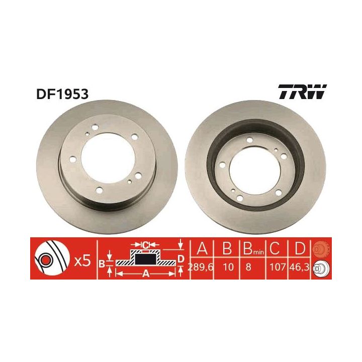 Stabdžių diskas TRW DF1953
