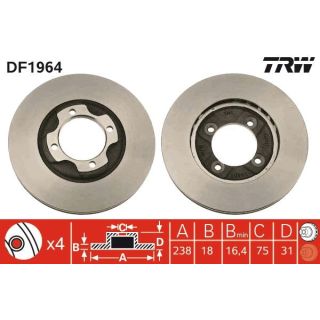 Stabdžių diskas TRW DF1964