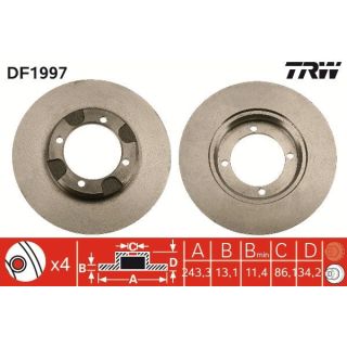 Stabdžių diskas TRW DF1997