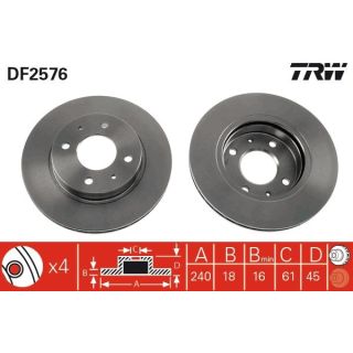 Stabdžių diskas TRW DF2576