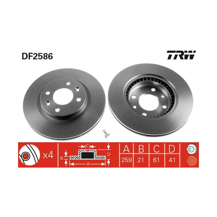 Stabdžių diskas TRW DF2586