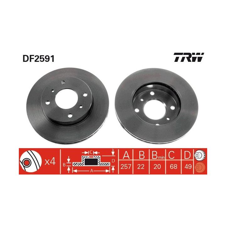 Stabdžių diskas TRW DF2591