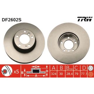 Stabdžių diskas TRW DF2602S
