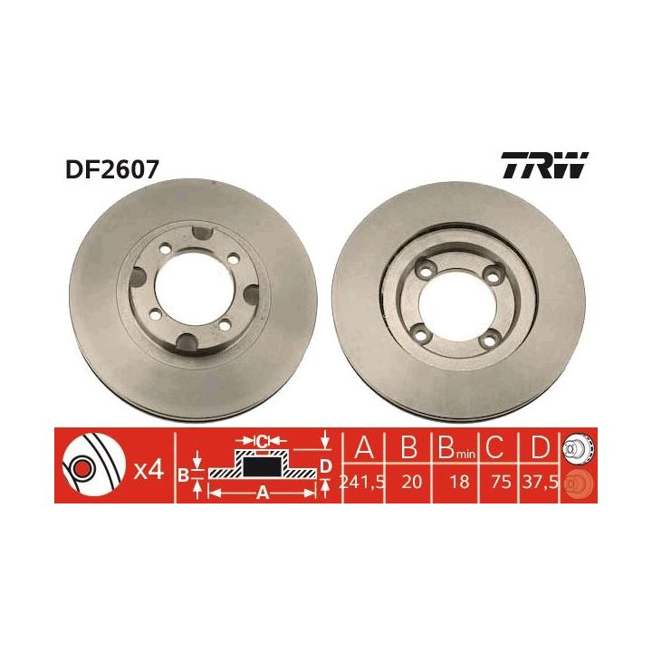 Stabdžių diskas TRW DF2607