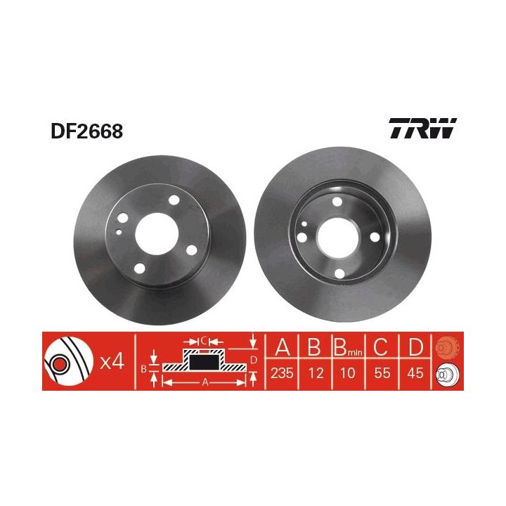 Stabdžių diskas TRW DF2668