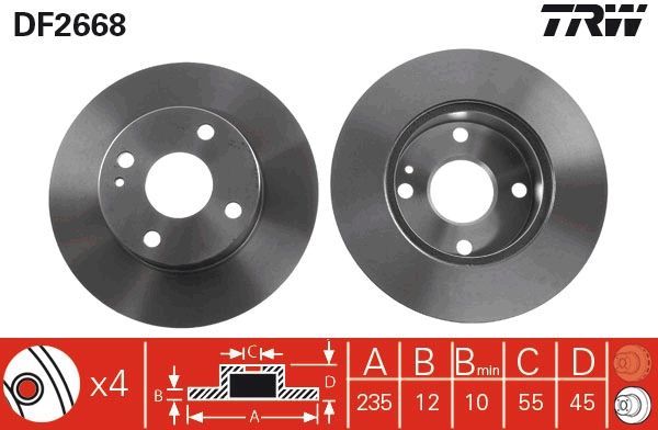 Stabdžių diskas TRW DF2668