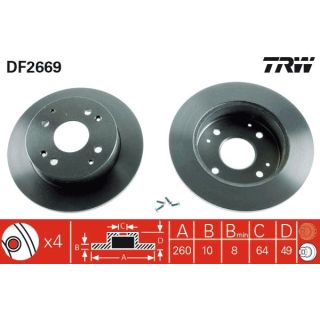 Stabdžių diskas TRW DF2669