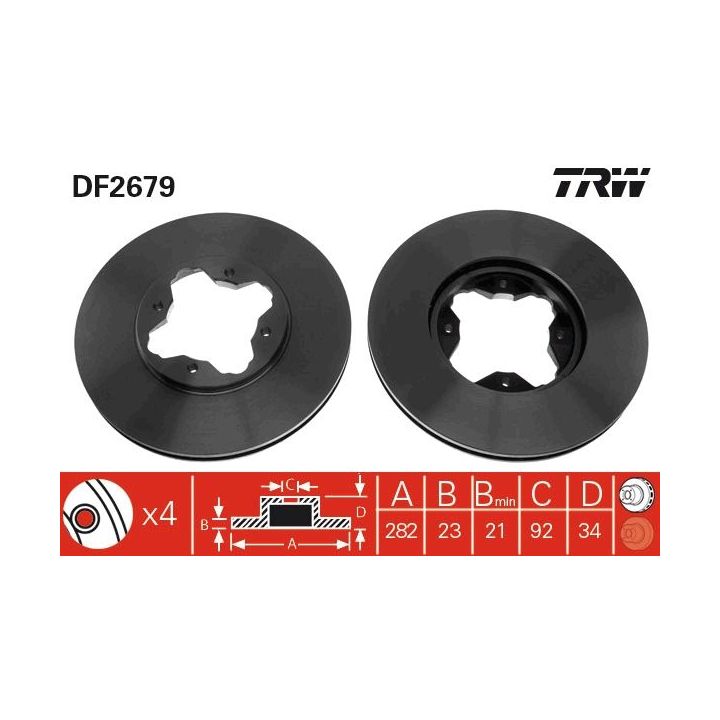 Stabdžių diskas TRW DF2679