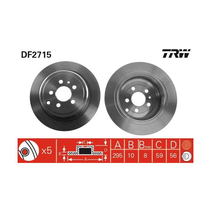 Stabdžių diskas TRW DF2715