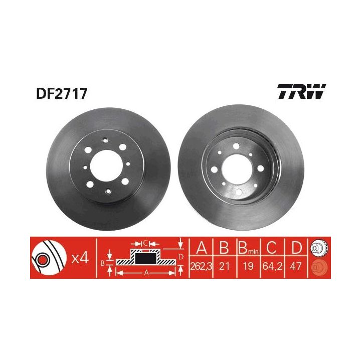 Stabdžių diskas TRW DF2717
