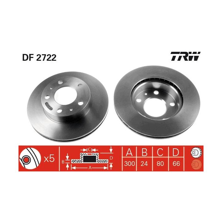 Stabdžių diskas TRW DF2722