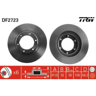 Stabdžių diskas TRW DF2723