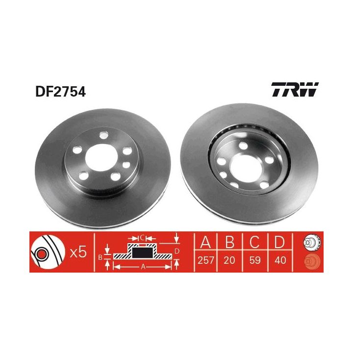 Stabdžių diskas TRW DF2754