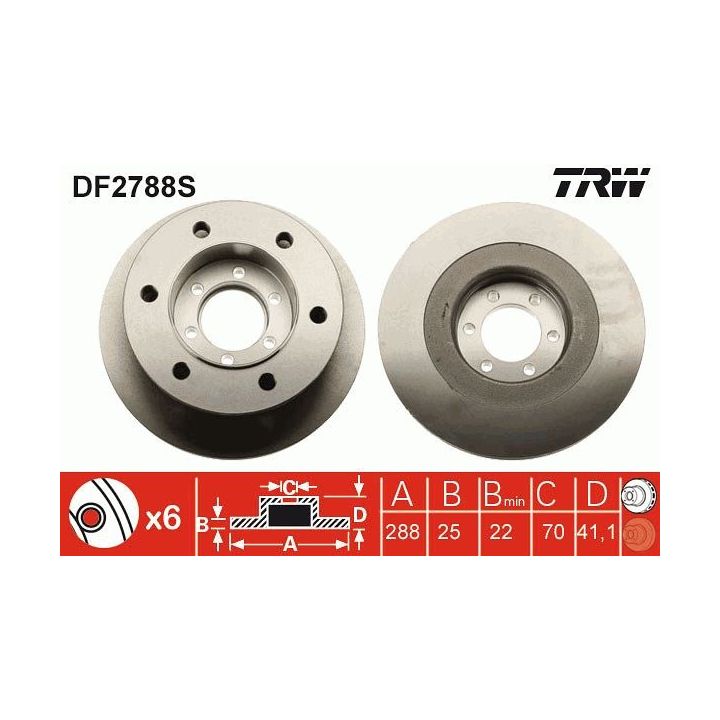 Stabdžių diskas TRW DF2788S