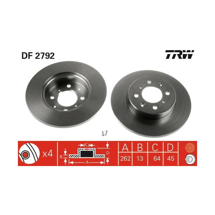 Stabdžių diskas TRW DF2792