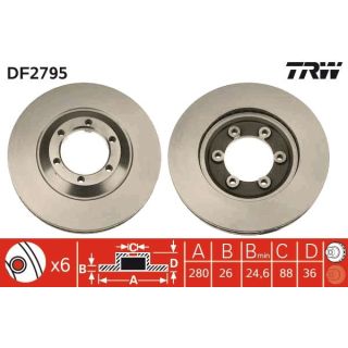 Stabdžių diskas TRW DF2795
