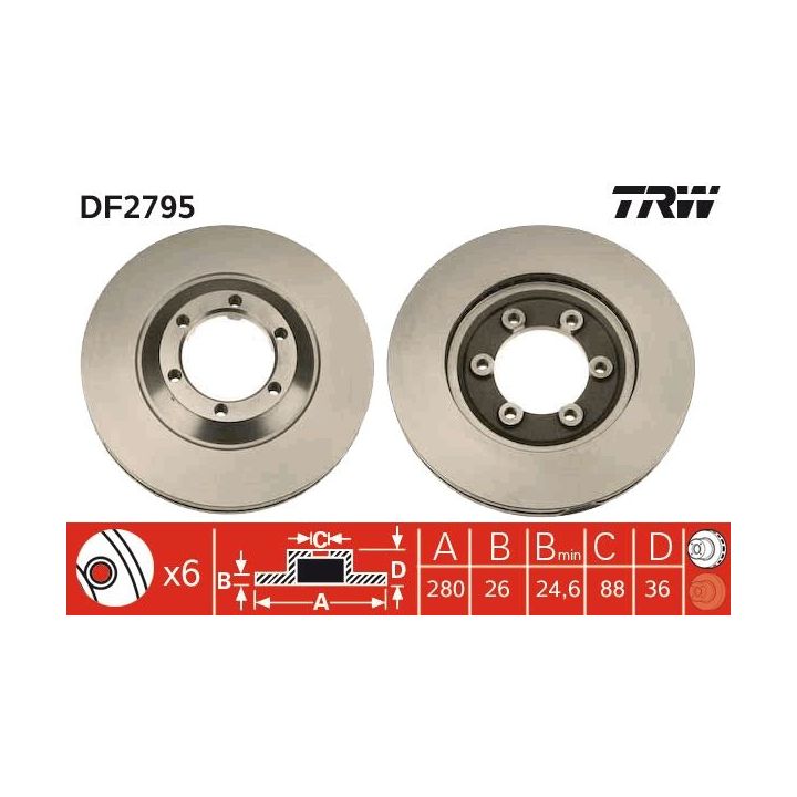Stabdžių diskas TRW DF2795