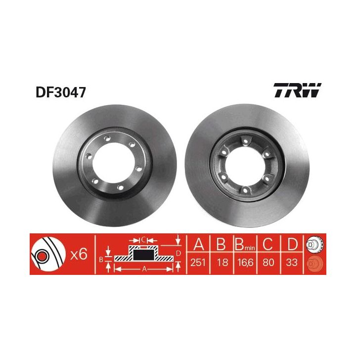 Stabdžių diskas TRW DF3047