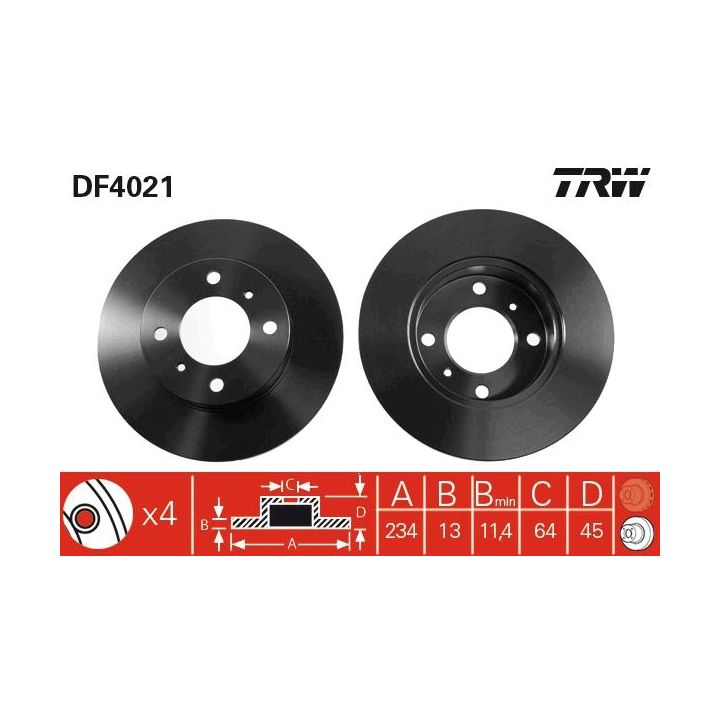 Stabdžių diskas TRW DF4021