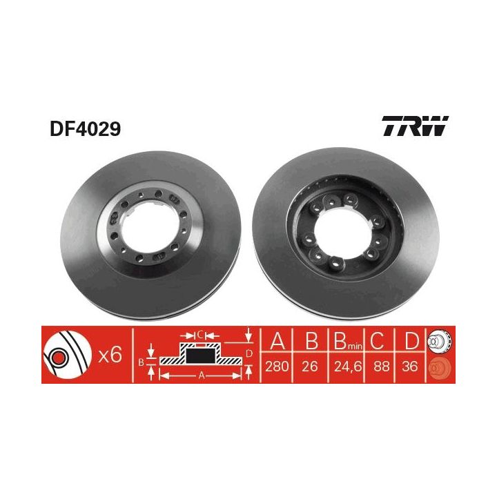 Stabdžių diskas TRW DF4029