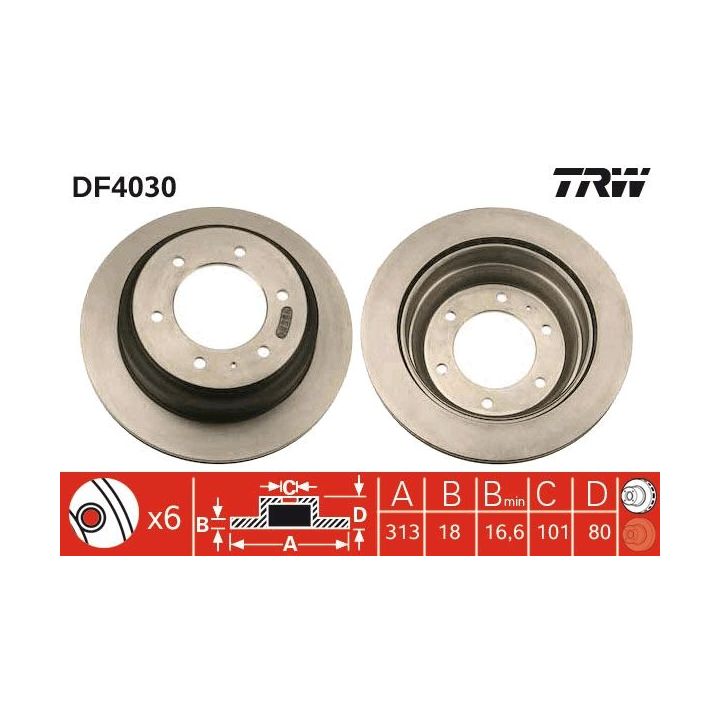 Stabdžių diskas TRW DF4030