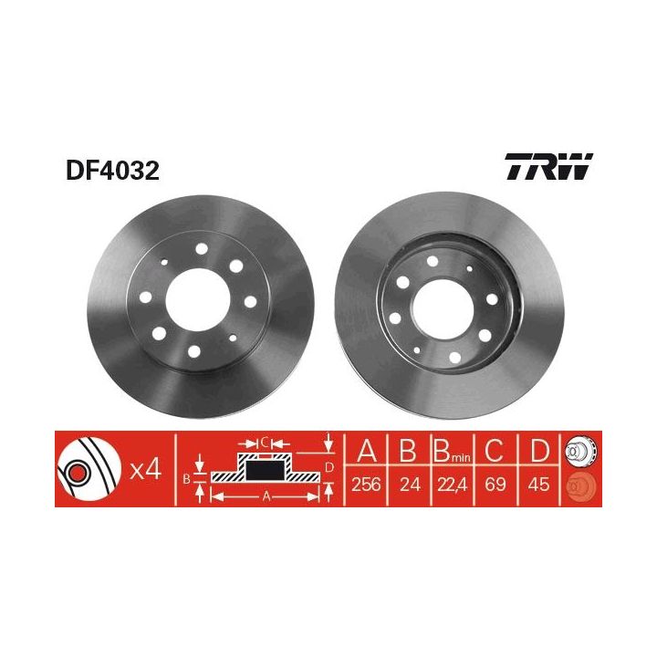 Stabdžių diskas TRW DF4032