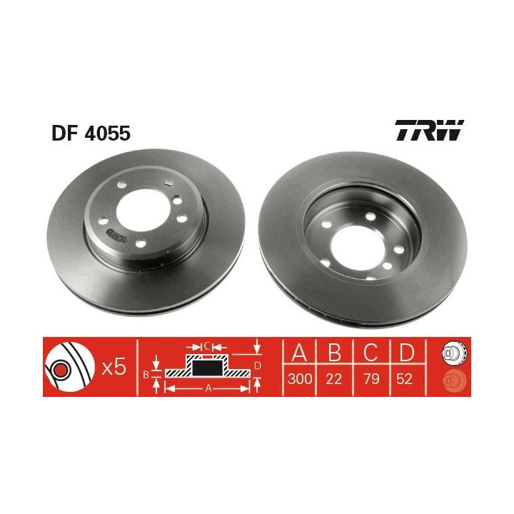 Stabdžių diskas TRW DF4055