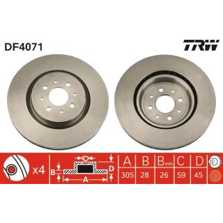 Stabdžių diskas TRW DF4071