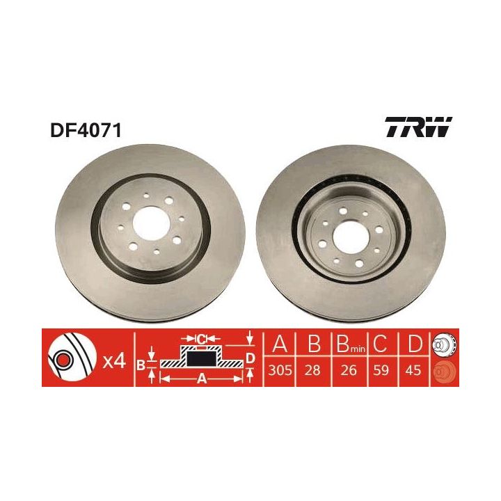 Stabdžių diskas TRW DF4071