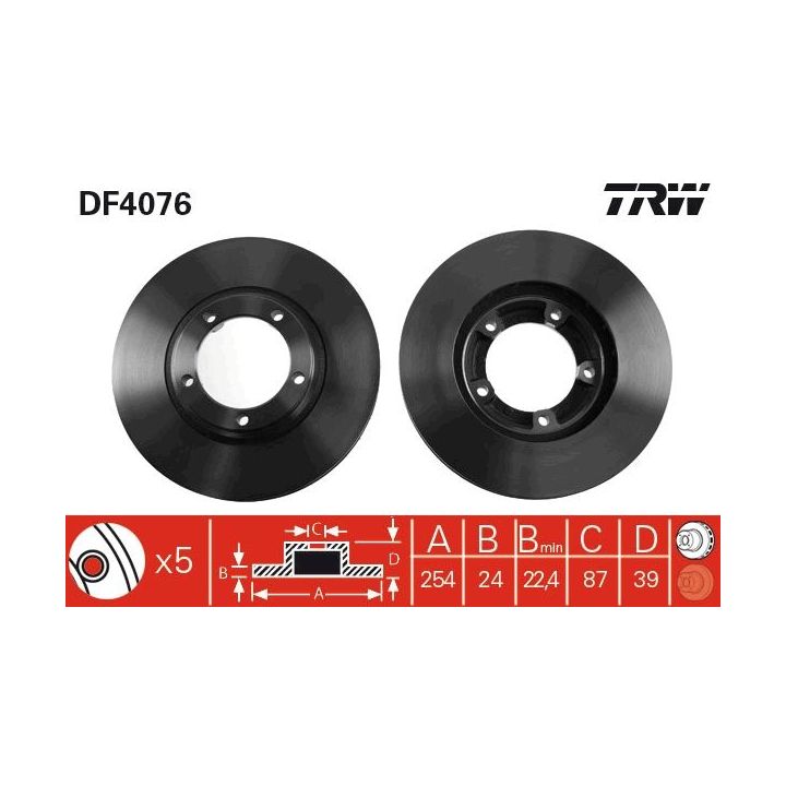 Stabdžių diskas TRW DF4076