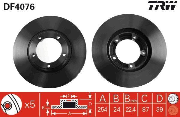 Stabdžių diskas TRW DF4076