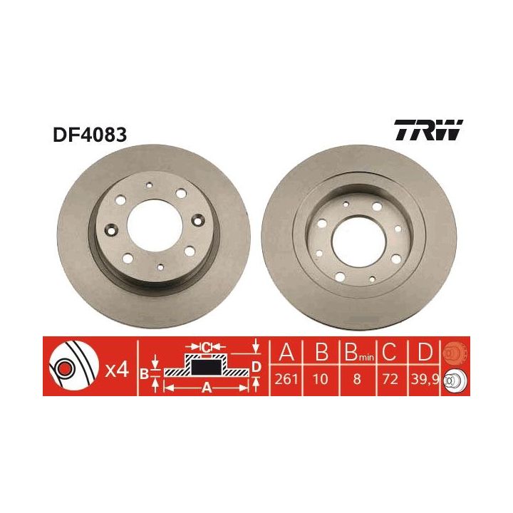 Stabdžių diskas TRW DF4083