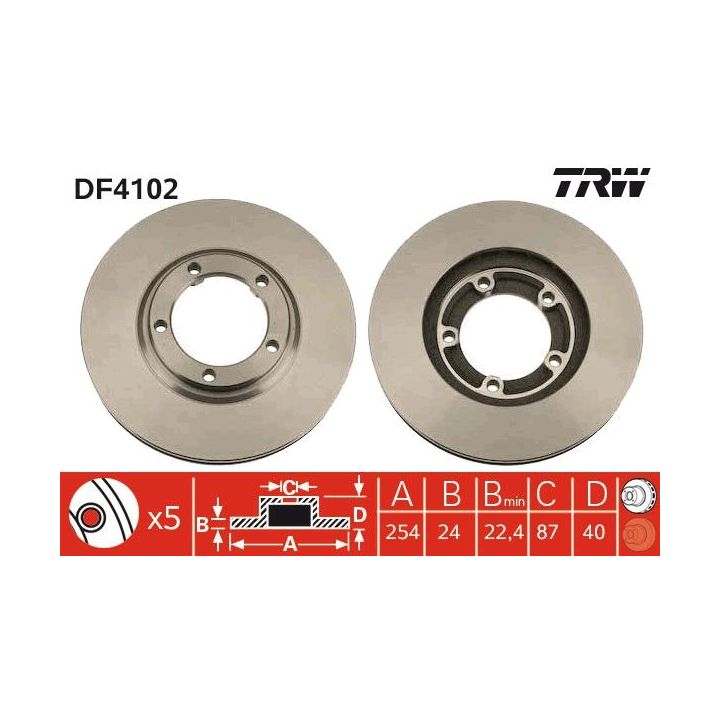 Stabdžių diskas TRW DF4102