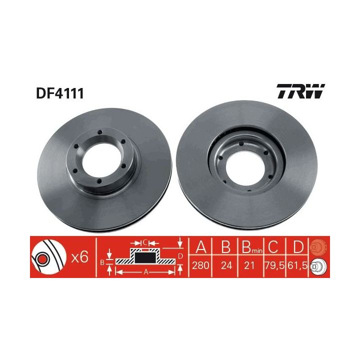 Stabdžių diskas TRW DF4111