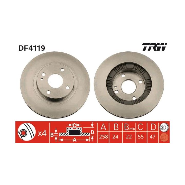 Stabdžių diskas TRW DF4119