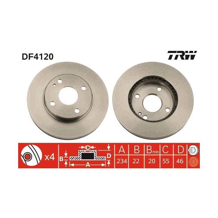 Stabdžių diskas TRW DF4120