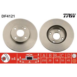 Stabdžių diskas TRW DF4121