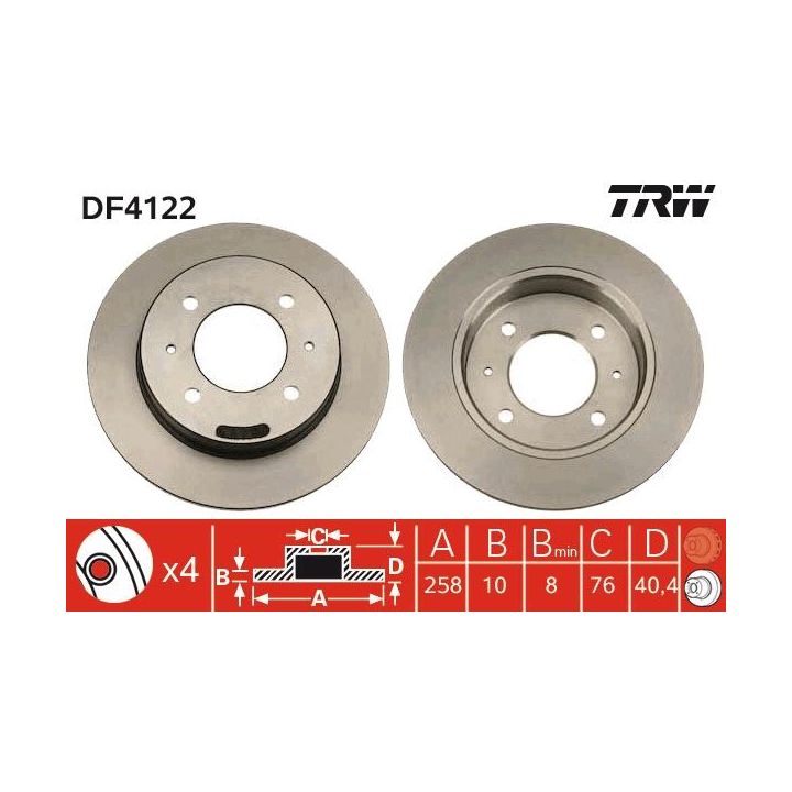 Stabdžių diskas TRW DF4122