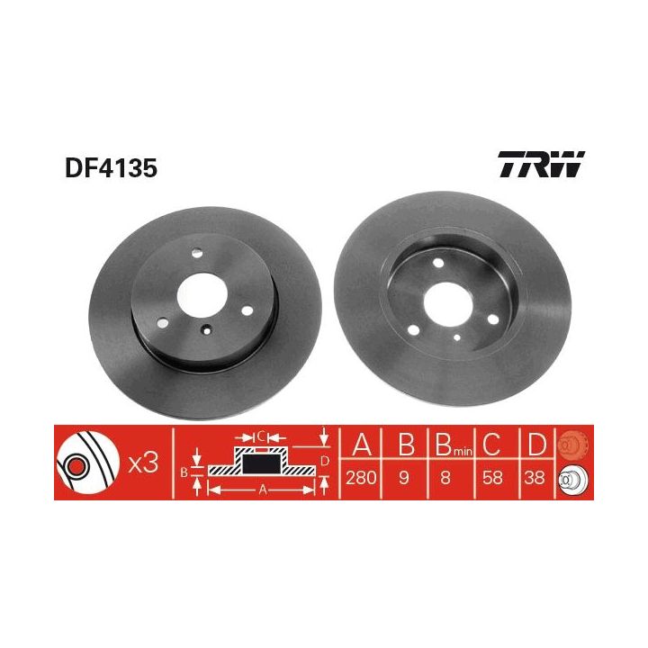 Stabdžių diskas TRW DF4135