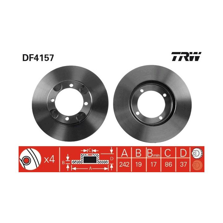 Stabdžių diskas TRW DF4157