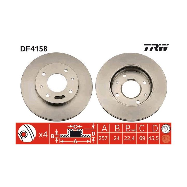 Stabdžių diskas TRW DF4158