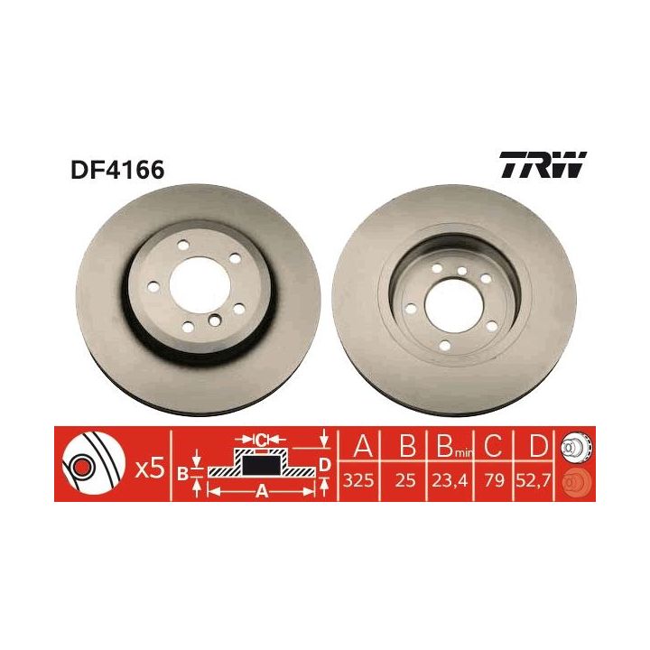 Stabdžių diskas TRW DF4166