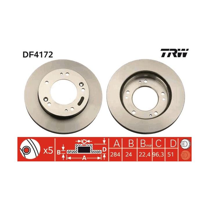 Stabdžių diskas TRW DF4172