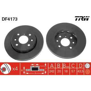 Stabdžių diskas TRW DF4173