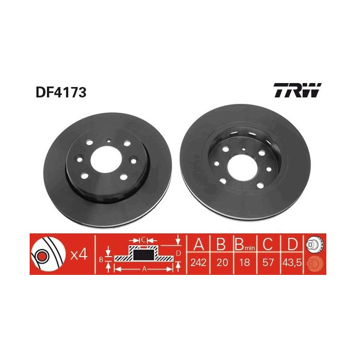 Stabdžių diskas TRW DF4173