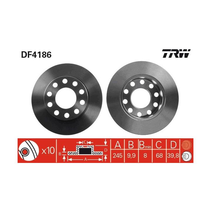 Stabdžių diskas TRW DF4186