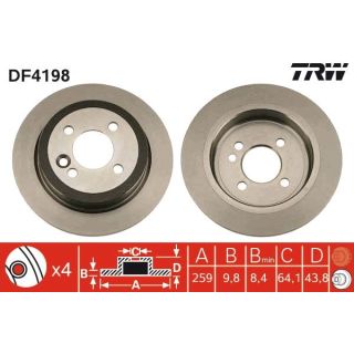 Stabdžių diskas TRW DF4198