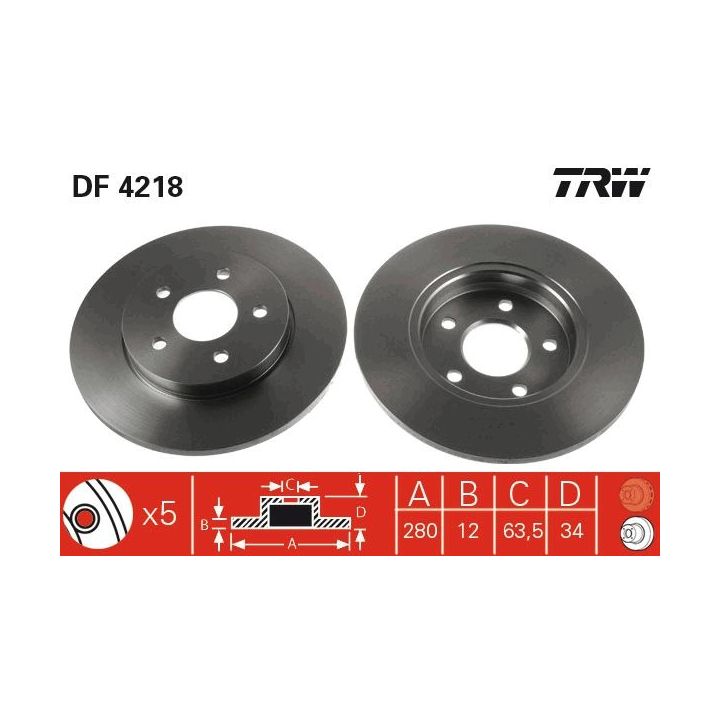 Stabdžių diskas TRW DF4218
