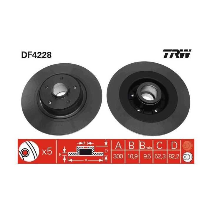 Stabdžių diskas TRW DF4228